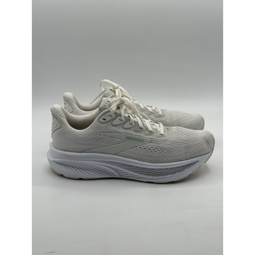 Brooks Ghost 17 Women's Neutral Running Shoe White/White/Grey Size 8 WIDE (D)